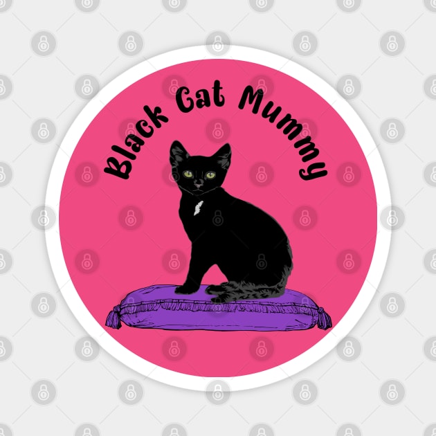 Black Cat Mummy Magnet by Miozoto_Design